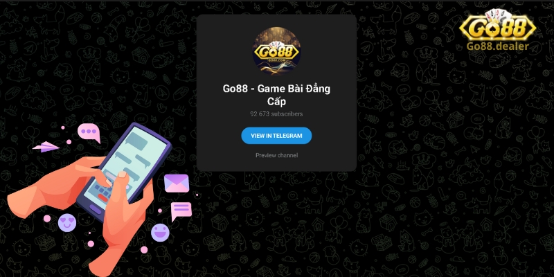 Kênh Chăm Sóc Khách Hàng Go88 - Hỗ Trợ 24/7 Tận Tâm Chu Đáo 3 Liên hệ Go88 thông qua ứng dụng Telegram đa năng